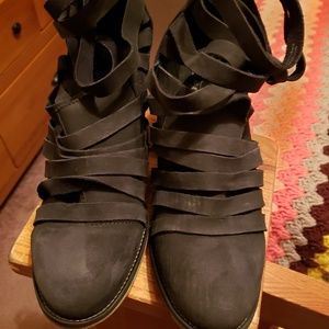 Free People Black Ankle Boots
